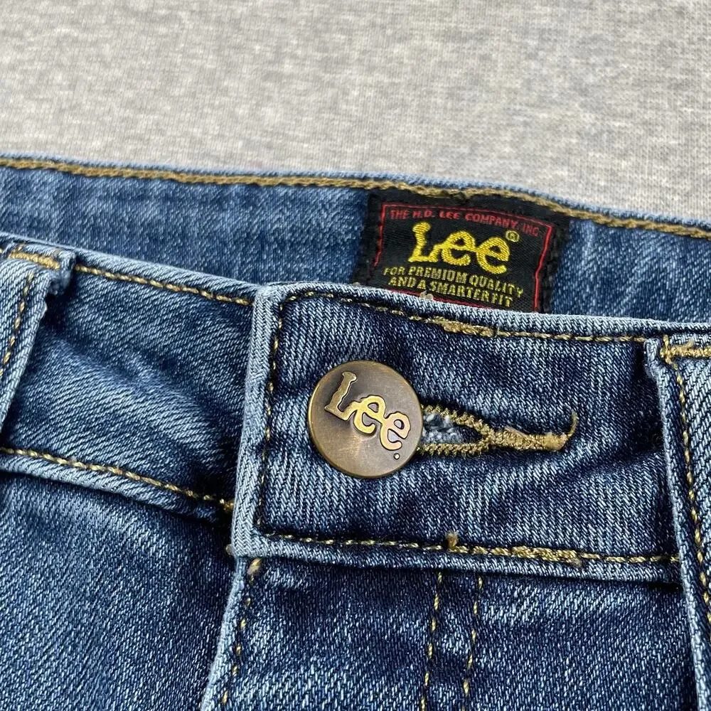 y2k LEE Jeans Womens 8s Blue Bootcut Mid Rise Medium Wash Retro 90s VTG Western